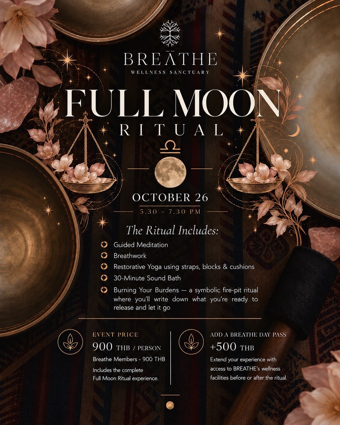 Full Moon Ritual with Carla poster for 26 October at BREATHE Phuket