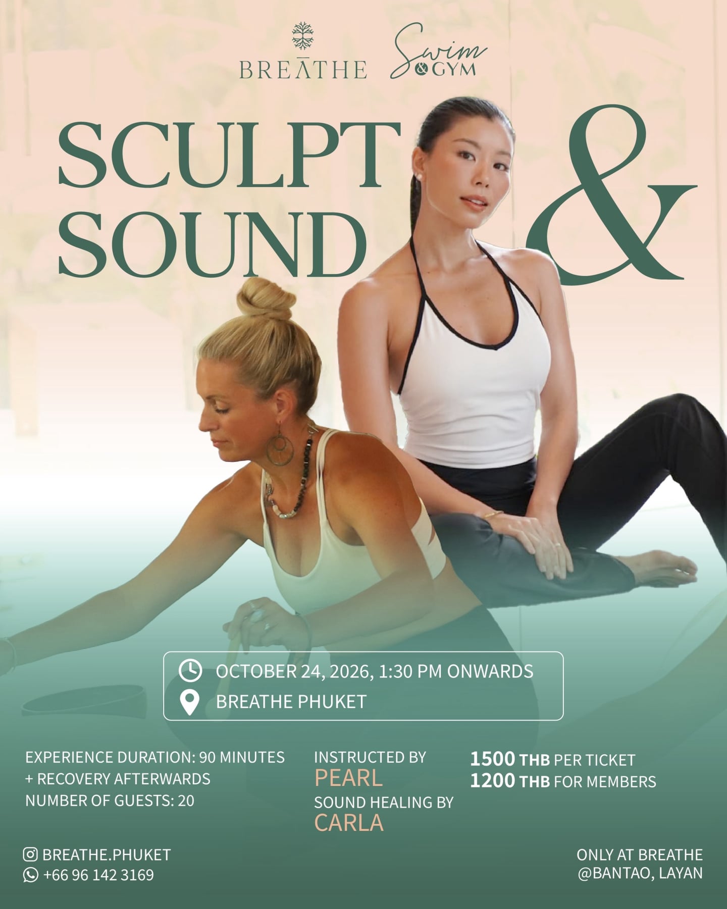 Sculpt and Sound with Pearl and Carla poster for 24 October at BREATHE